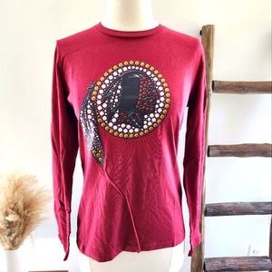 NFL Washington Redskins Commanders Football Women's Long Sleeve Tee NWT Small